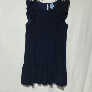 CeCe Women Navy Blue Flutter Sleeve Shift Dress Sz 10